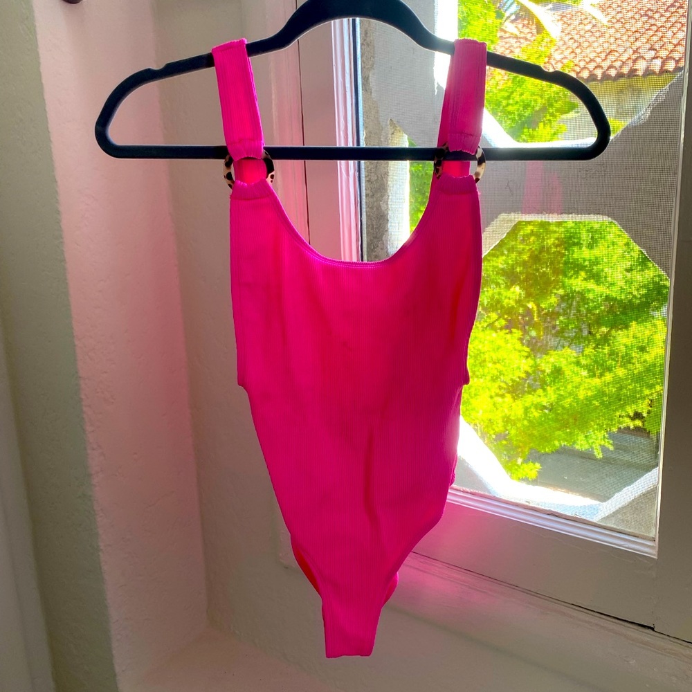 Hot pink backless body suit